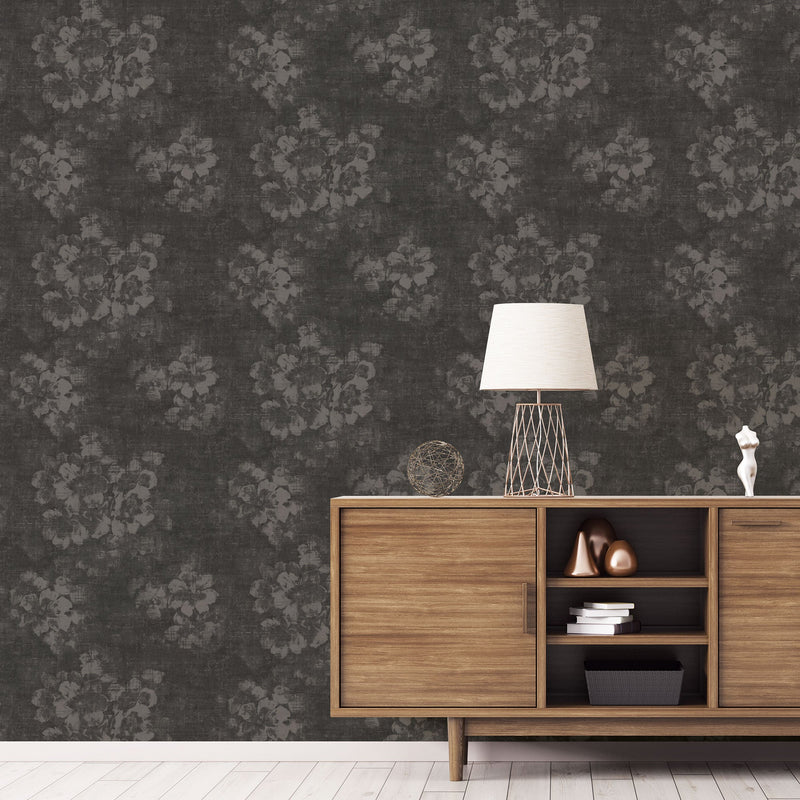 media image for Mystic Floral Charcoal Wallpaper from the Atmosphere Collection by Galerie Wallcoverings 259