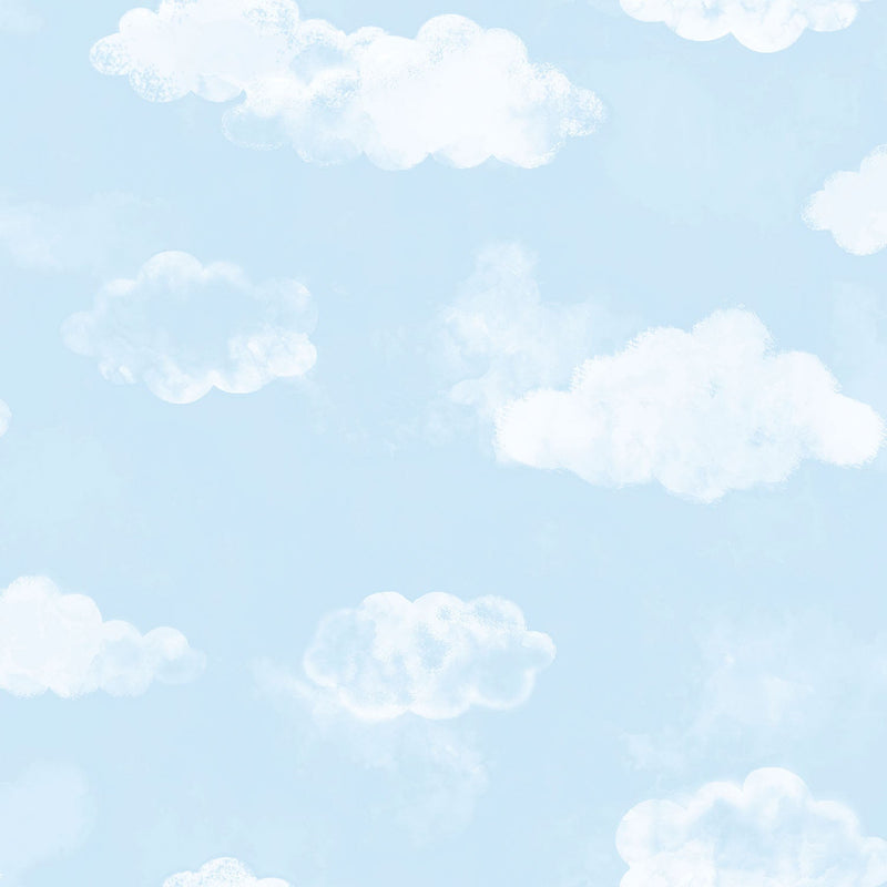 media image for Cloud Sky Blue Wallpaper from the Tiny Tots 2 Collection by Galerie Wallcoverings 265