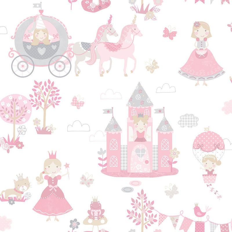 media image for sample fairytale pink grey wallpaper from the tiny tots 2 collection by galerie wallcoverings 1 269