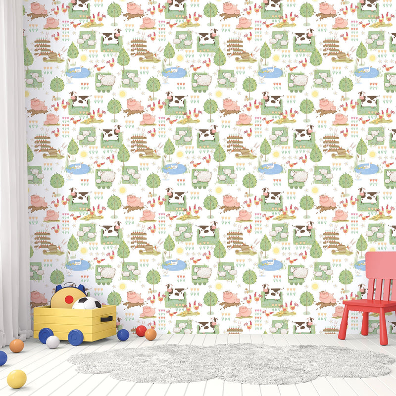 media image for Farmland Primary Wallpaper from the Tiny Tots 2 Collection by Galerie Wallcoverings 28