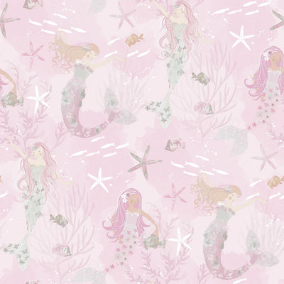 product image of sample mermaids pink glitter wallpaper from the tiny tots 2 collection by galerie wallcoverings 1 549