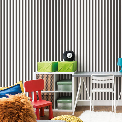 product image for Regency Stripe Black Wallpaper from the Tiny Tots 2 Collection by Galerie Wallcoverings 2