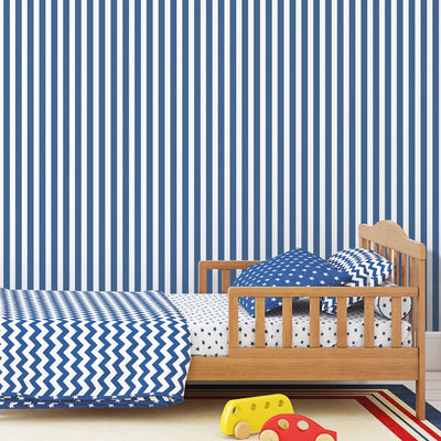 product image for Regency Stripe Cobalt Wallpaper from the Tiny Tots 2 Collection by Galerie Wallcoverings 35