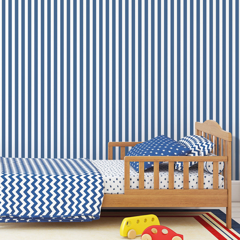 media image for Regency Stripe Cobalt Wallpaper from the Tiny Tots 2 Collection by Galerie Wallcoverings 256