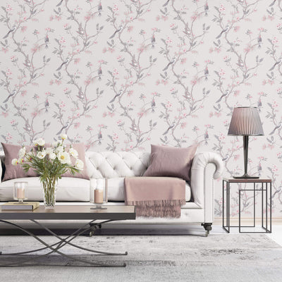 product image for Classic Bird Trail Grey Wallpaper from the Secret Garden Collection by Galerie Wallcoverings 94