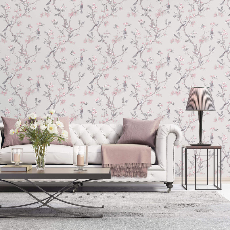 media image for Classic Bird Trail Grey Wallpaper from the Secret Garden Collection by Galerie Wallcoverings 27