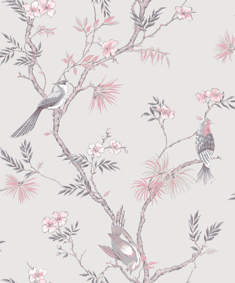 media image for Classic Bird Trail Grey Wallpaper from the Secret Garden Collection by Galerie Wallcoverings 245