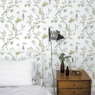 product image for Classic Bird Trail White Wallpaper from the Secret Garden Collection by Galerie Wallcoverings 37