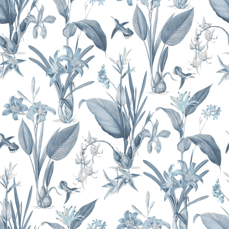 media image for sample cottage botanical blue wallpaper from the secret garden collection by galerie wallcoverings 1 266