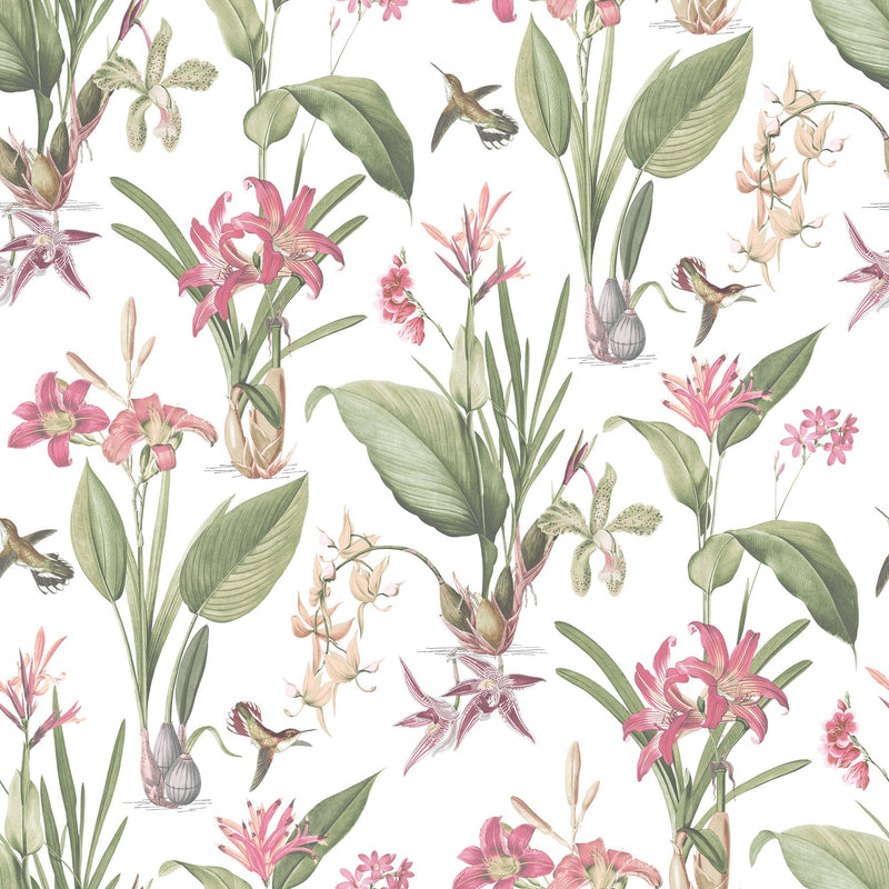 media image for Cottage Botanical Pink Wallpaper from the Secret Garden Collection by Galerie Wallcoverings 29