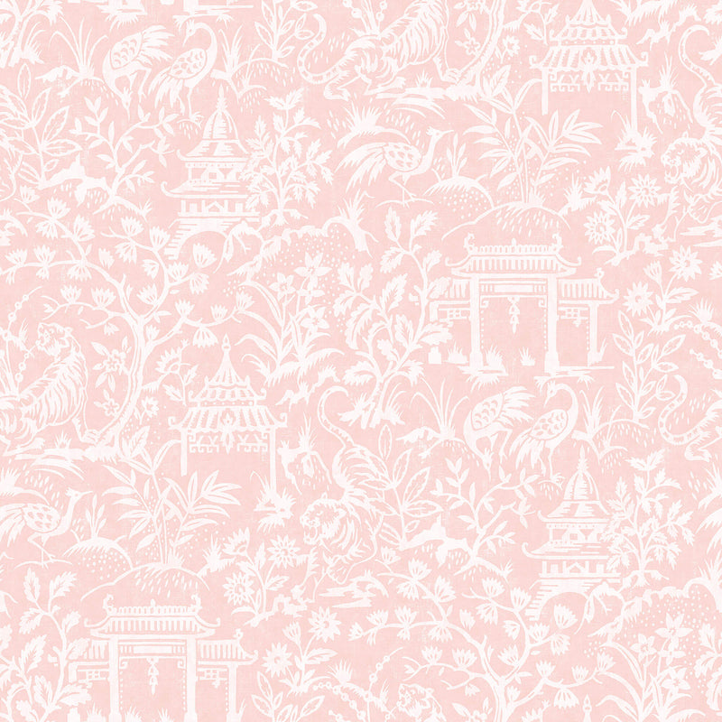 media image for Garden Toile Pink Wallpaper from the Secret Garden Collection by Galerie Wallcoverings 299