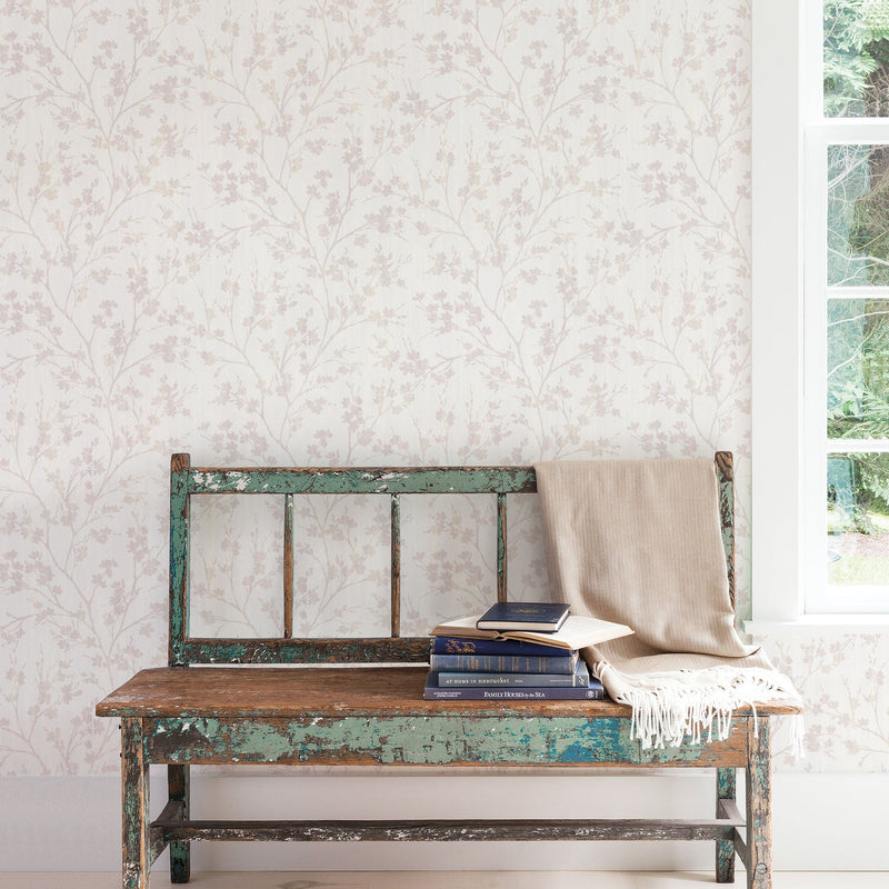 media image for Wispy Branches White Wallpaper from the Secret Garden Collection by Galerie Wallcoverings 241