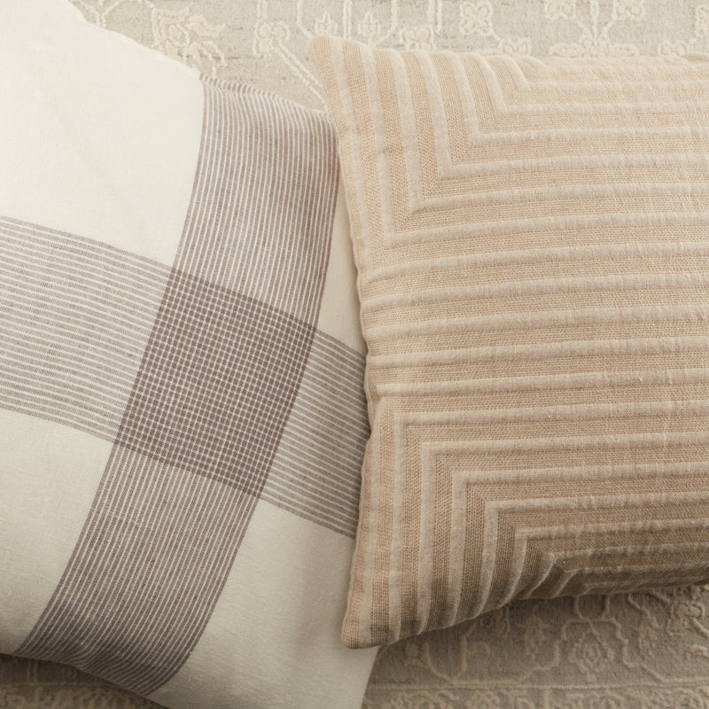 media image for Neutra Geometric Pillow in Light Taupe 227