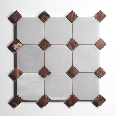 product image for glacier white 4 octagon by burke decor gw4oct sg 6 20