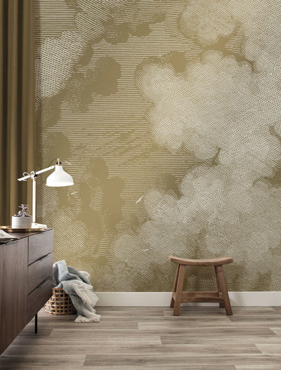 product image of Gold Metallic Wall Mural in Engraved Clouds by Kek Amsterdam 573