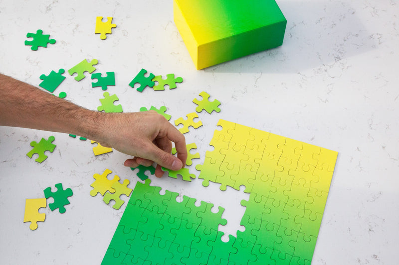 media image for Gradient Puzzle Small in Green & Yellow design by Areaware 245