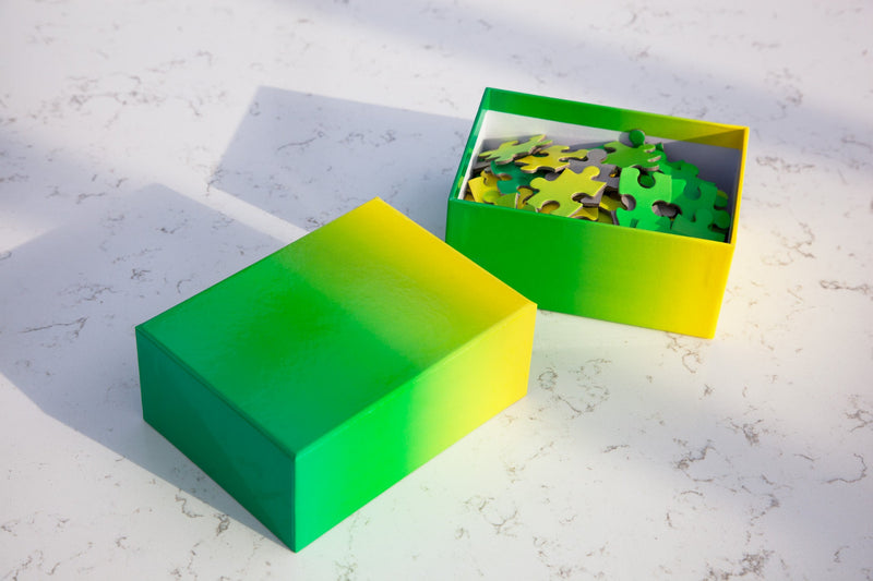 media image for Gradient Puzzle Small in Green & Yellow 21
