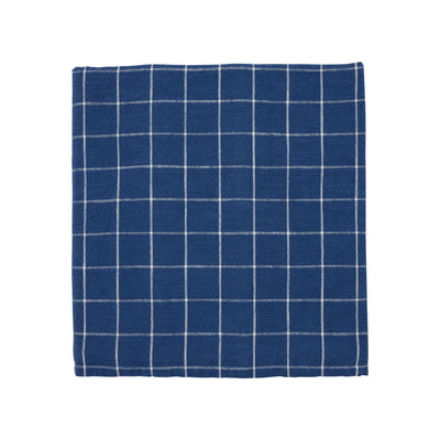 product image of grid tablecloth in dark blue and white 1 54