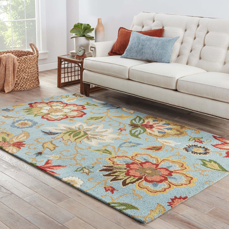 zamora floral rug in slate aragon design by jaipur 5