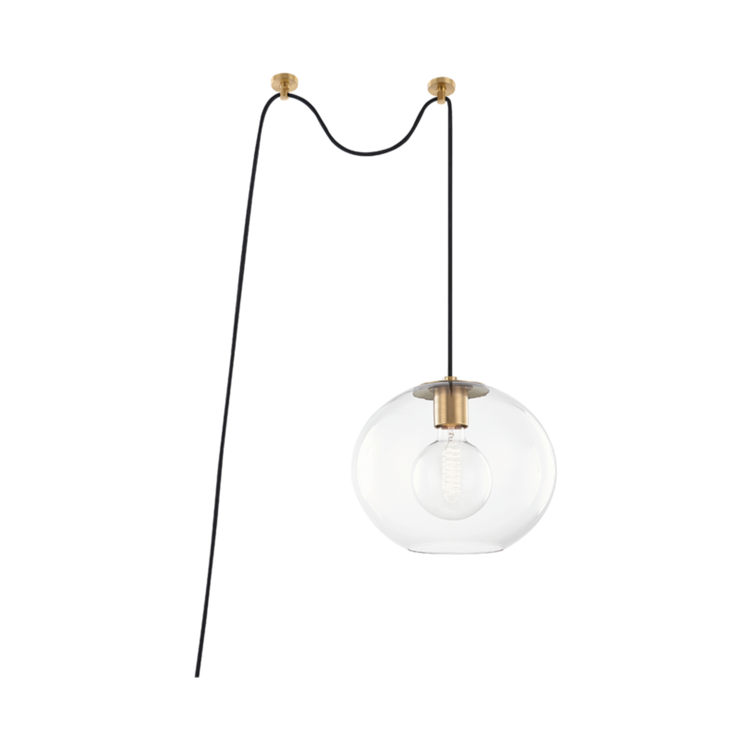 margot 1 light large swag pendant by mitzi hl270701l agb 1
