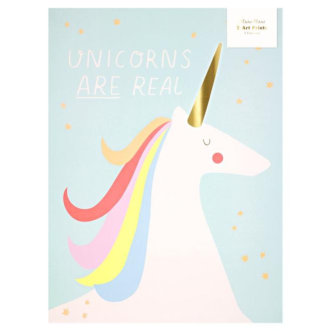 media image for rainbows unicorns art prints by meri meri 4 270