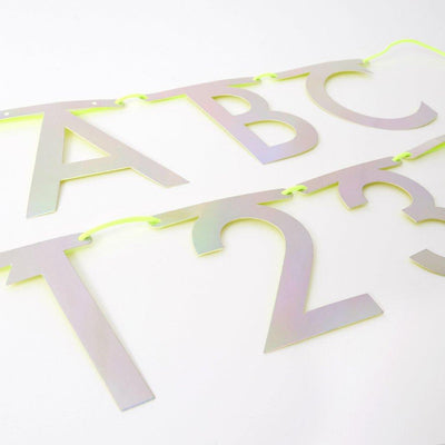 product image for silver holographic letter garland kit by meri meri 2 98