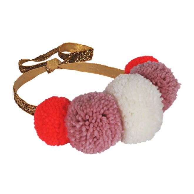 media image for pink pompom crown by meri meri 1 269