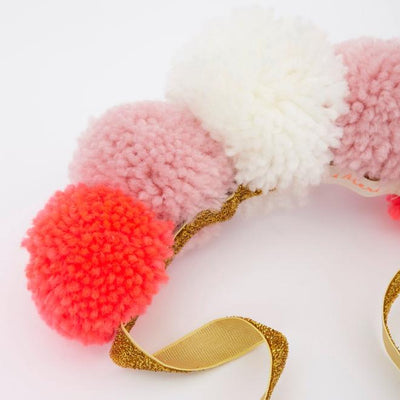 product image for pink pompom crown by meri meri 2 33