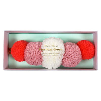 product image for pink pompom crown by meri meri 6 3