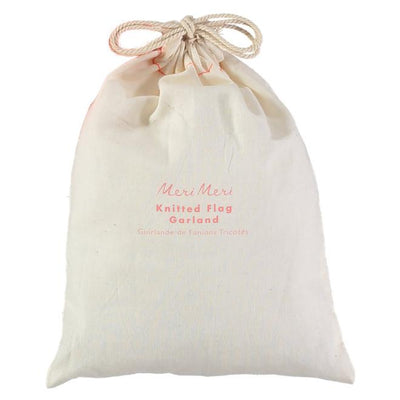 product image for pink knitted flag garland by meri meri 2 20