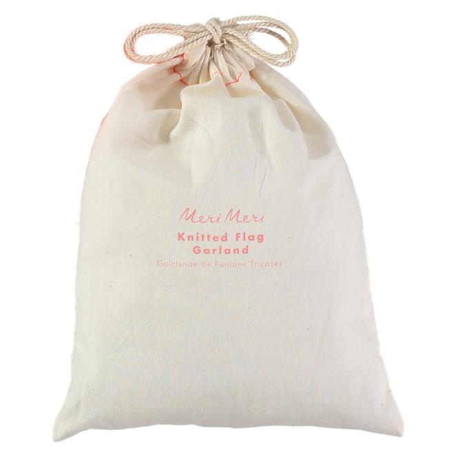 media image for pink knitted flag garland by meri meri 2 293