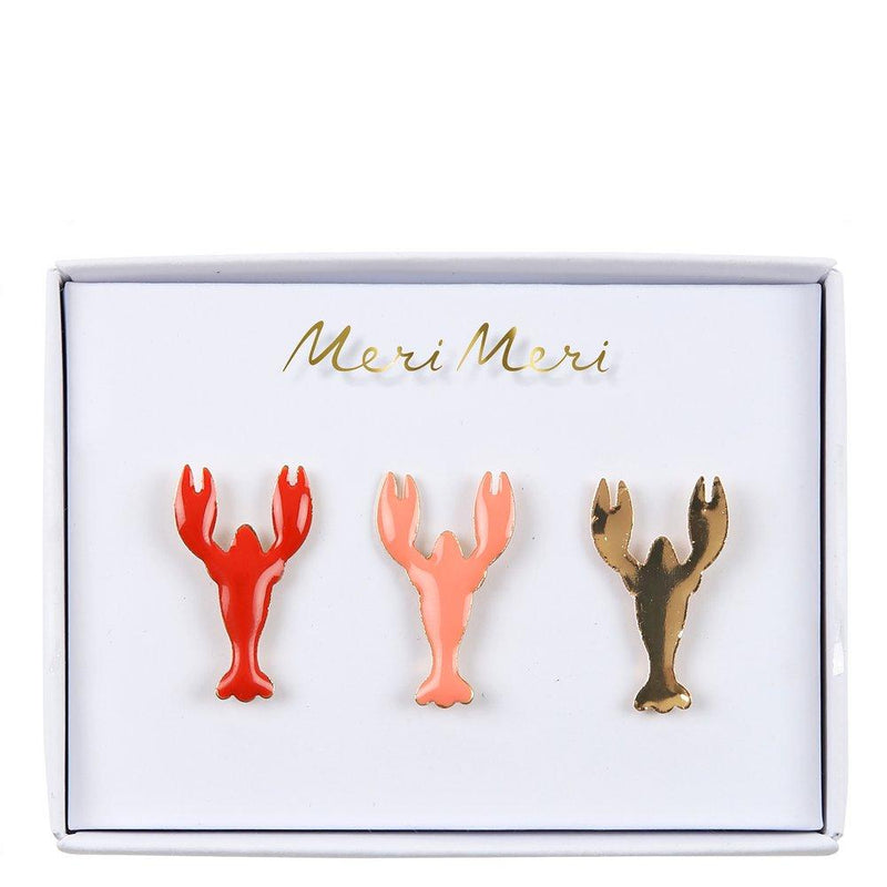 media image for lobster enamel lapel pins by meri meri 1 238
