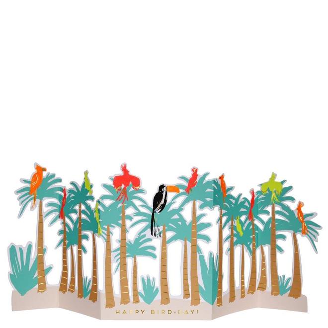 media image for tropical bird concertina card by meri meri 1 219