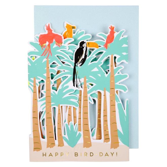 media image for tropical bird concertina card by meri meri 2 233