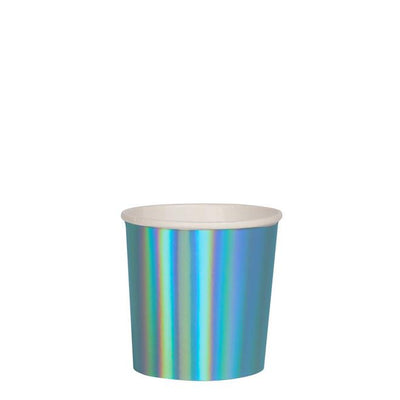 product image for blue holographic tumbler cups by meri meri 2 85