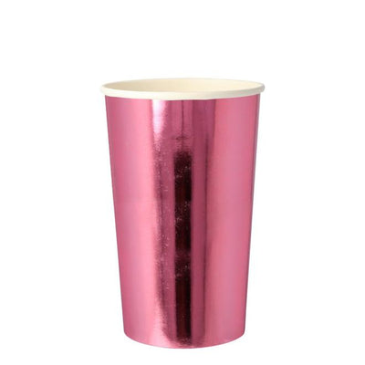 product image for metallic pink highball cups by meri meri 1 28