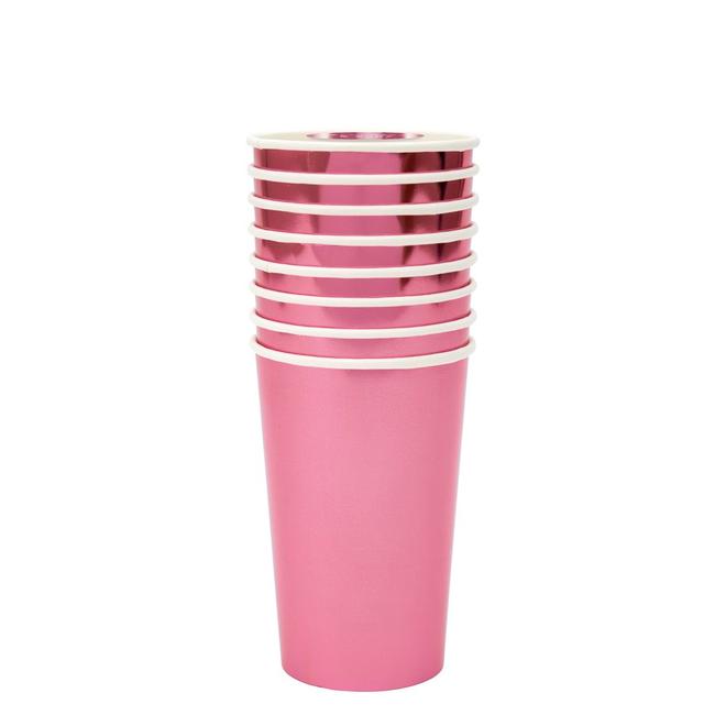 media image for metallic pink highball cups by meri meri 2 28