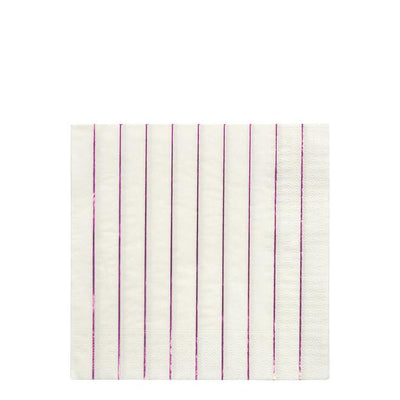product image for metallic pink stripe large napkins by meri meri 1 77