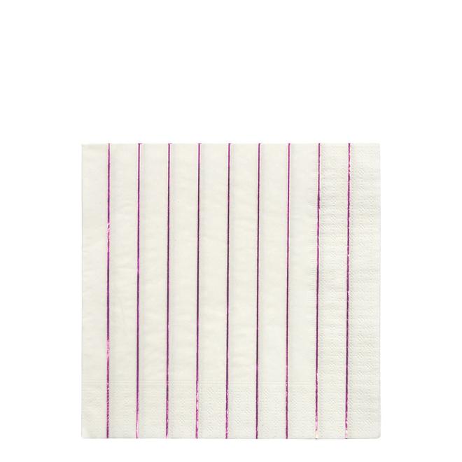 media image for metallic pink stripe large napkins by meri meri 1 255