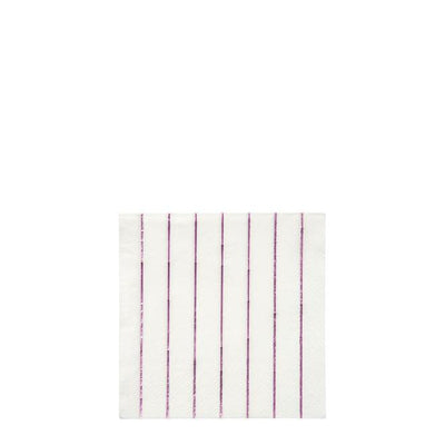 product image of metallic pink stripe small napkins by meri meri 1 537