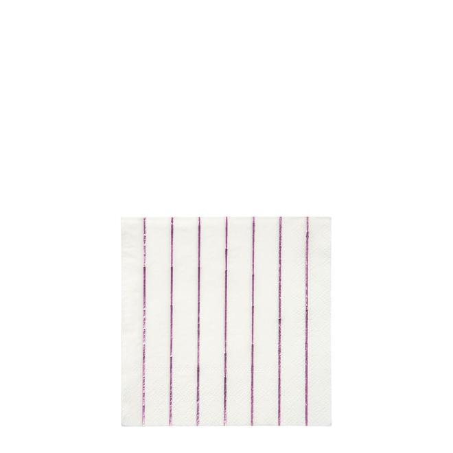 media image for metallic pink stripe small napkins by meri meri 1 276