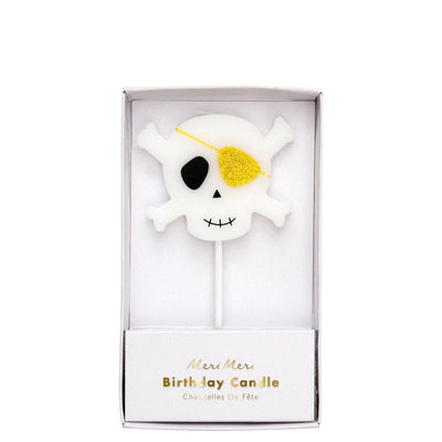 product image of large skull crossbones candle by meri meri 1 531