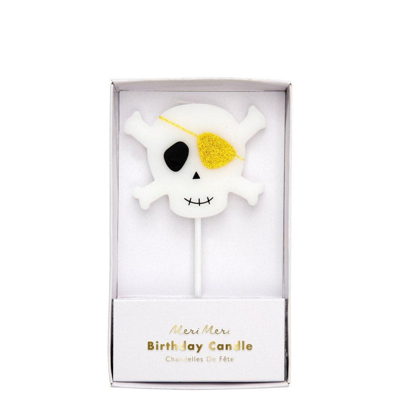 media image for large skull crossbones candle by meri meri 1 286