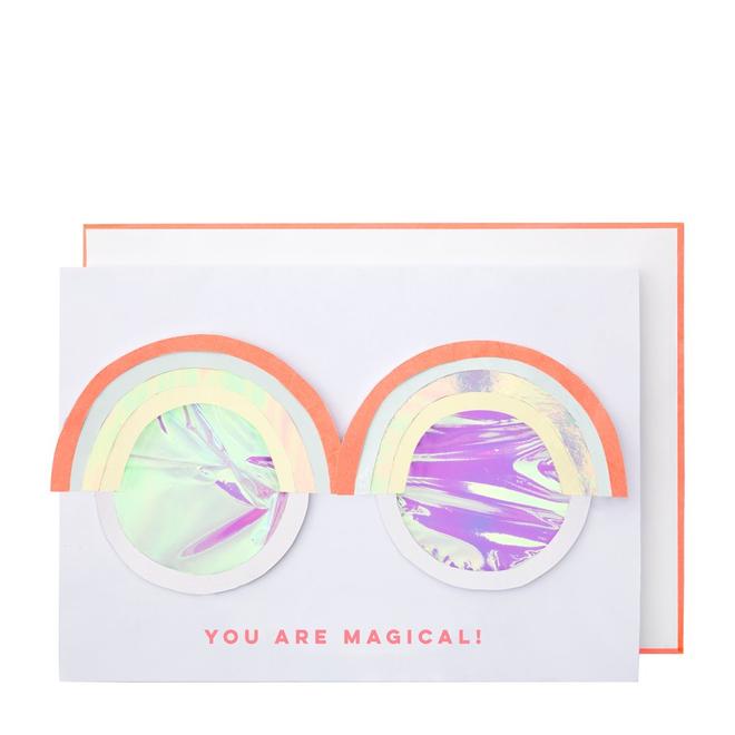 media image for rainbow glasses card by meri meri 1 28