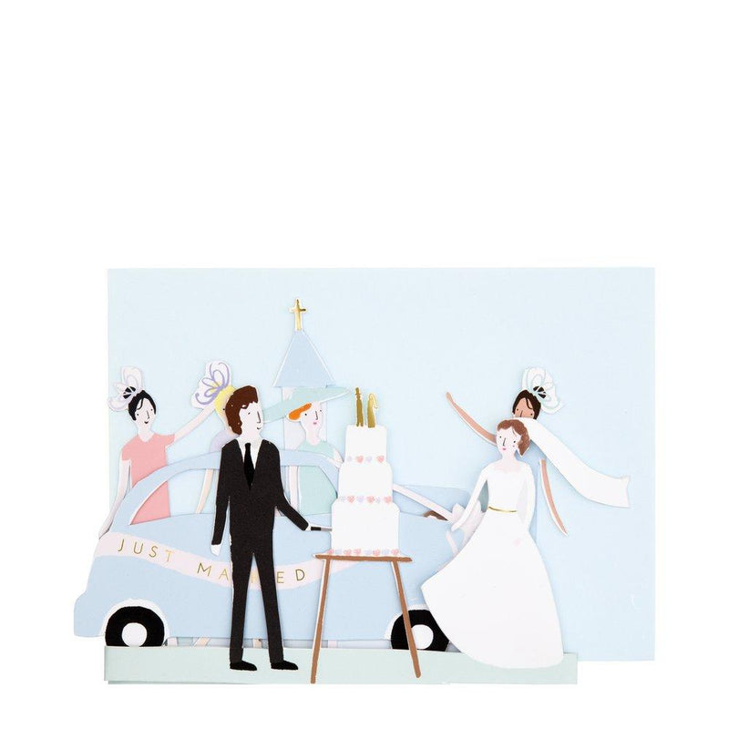 media image for just married concertina card by meri meri 2 295