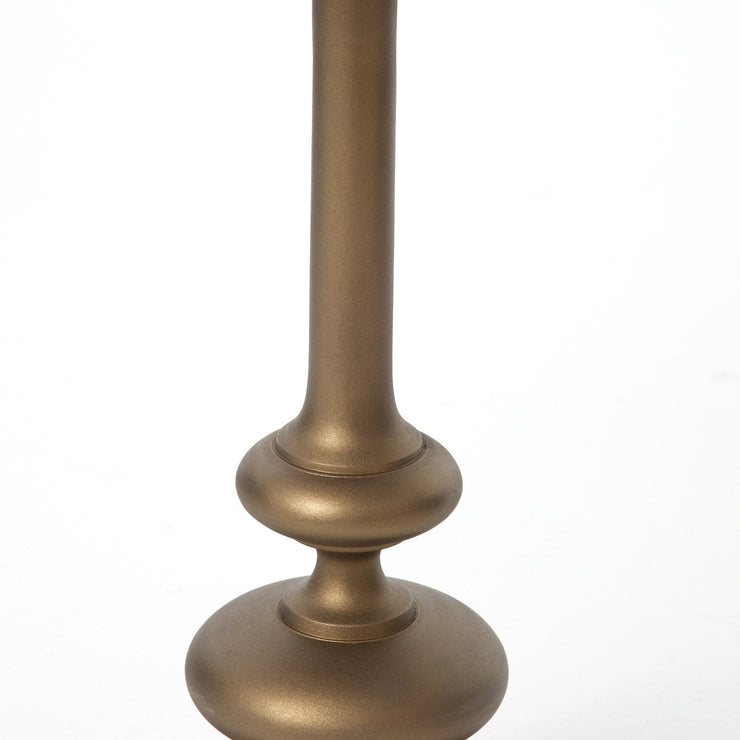 marlow matchstick pedestal table in matte brass 3