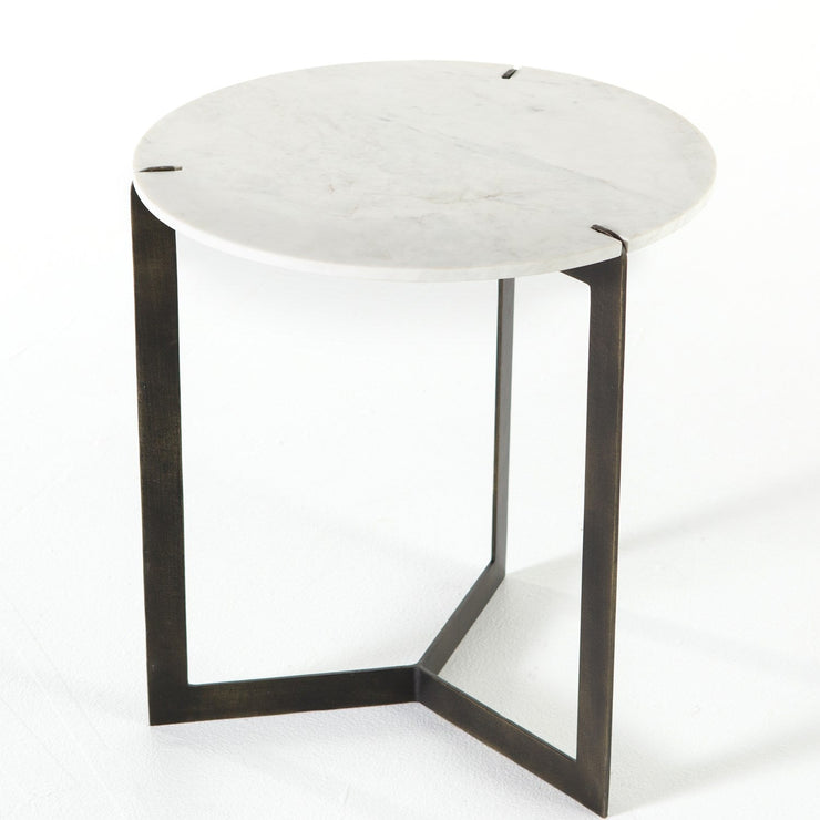 kiva end table in hammered brass 5
