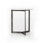 kiva end table in hammered brass 1