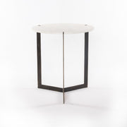 kiva end table in hammered brass 2