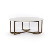 naomi coffee table in polished white marble 1
